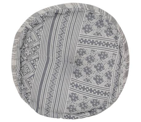 vidaXL håndlavet puf med mønster grå 50 x 25 cm bomuld