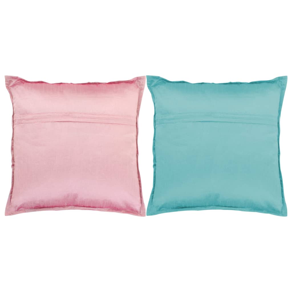 

vidaXL Kussens patchwork handgemaakt 45x45 cm roze/turquoise 2 st