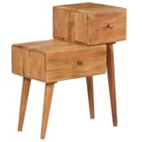 vidaXL Nightstand Solid Acacia Wood 60x36x75 cm