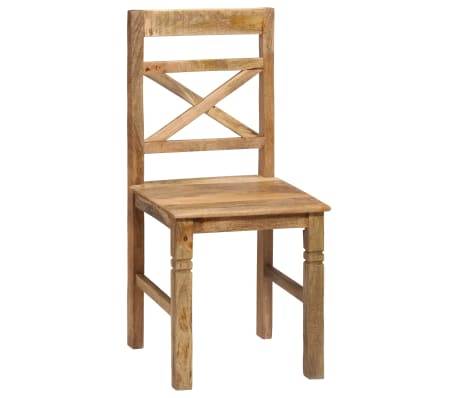 vidaXL 2x Massivholz Mango Esszimmerstuhl Restaurantstuhl Holzstuhl