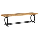 vidaXL Dining Bench Solid Mango Woodand Cast Iron 160x45x45 cm