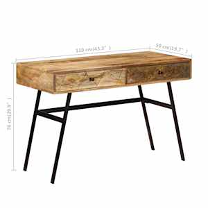 Psací stůl se zásuvkami 110 x 50 x 76 cm masivní mangovník - obrázek 11