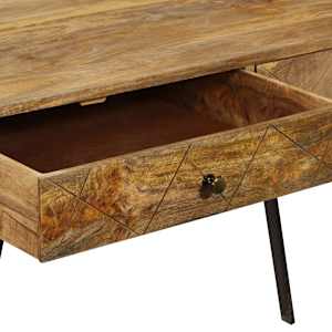 Psací stůl se zásuvkami 110 x 50 x 76 cm masivní mangovník - obrázek 8