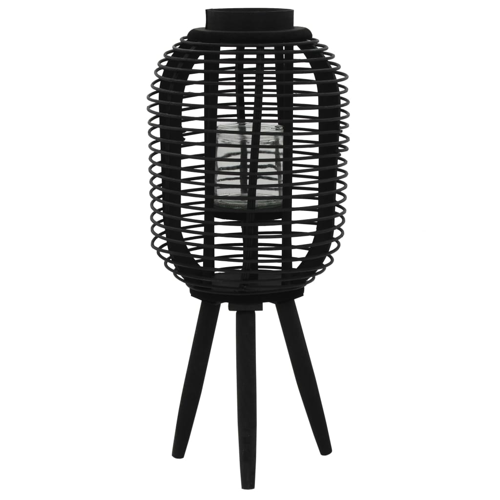 vidaXL Standkerzenhalter Bambus Schwarz