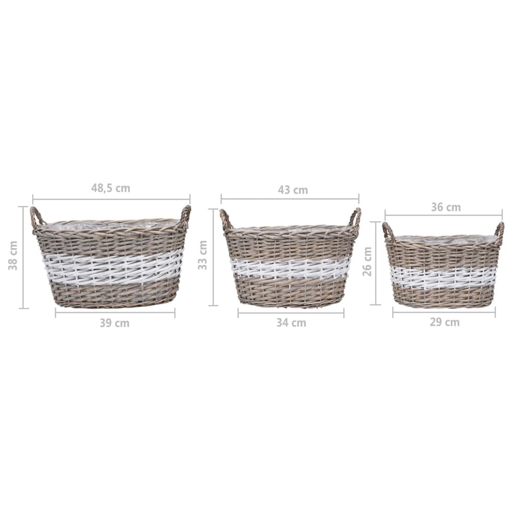 Raised Bed 3 Pcs Wicker With PE Lining VidaXL 18 width=274