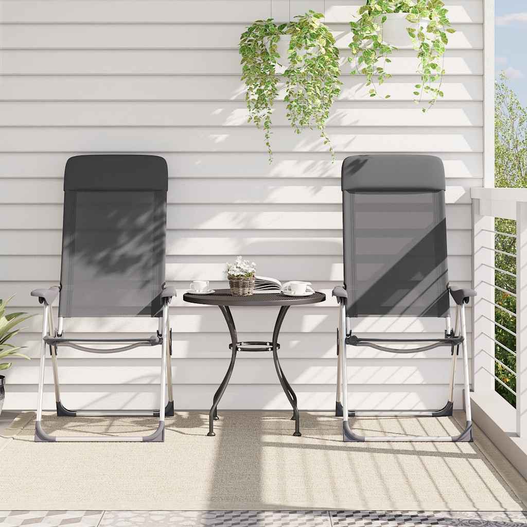 Thumbnail - vidaXL Klappbare Campingstühle 2 Stk. Grau Aluminium