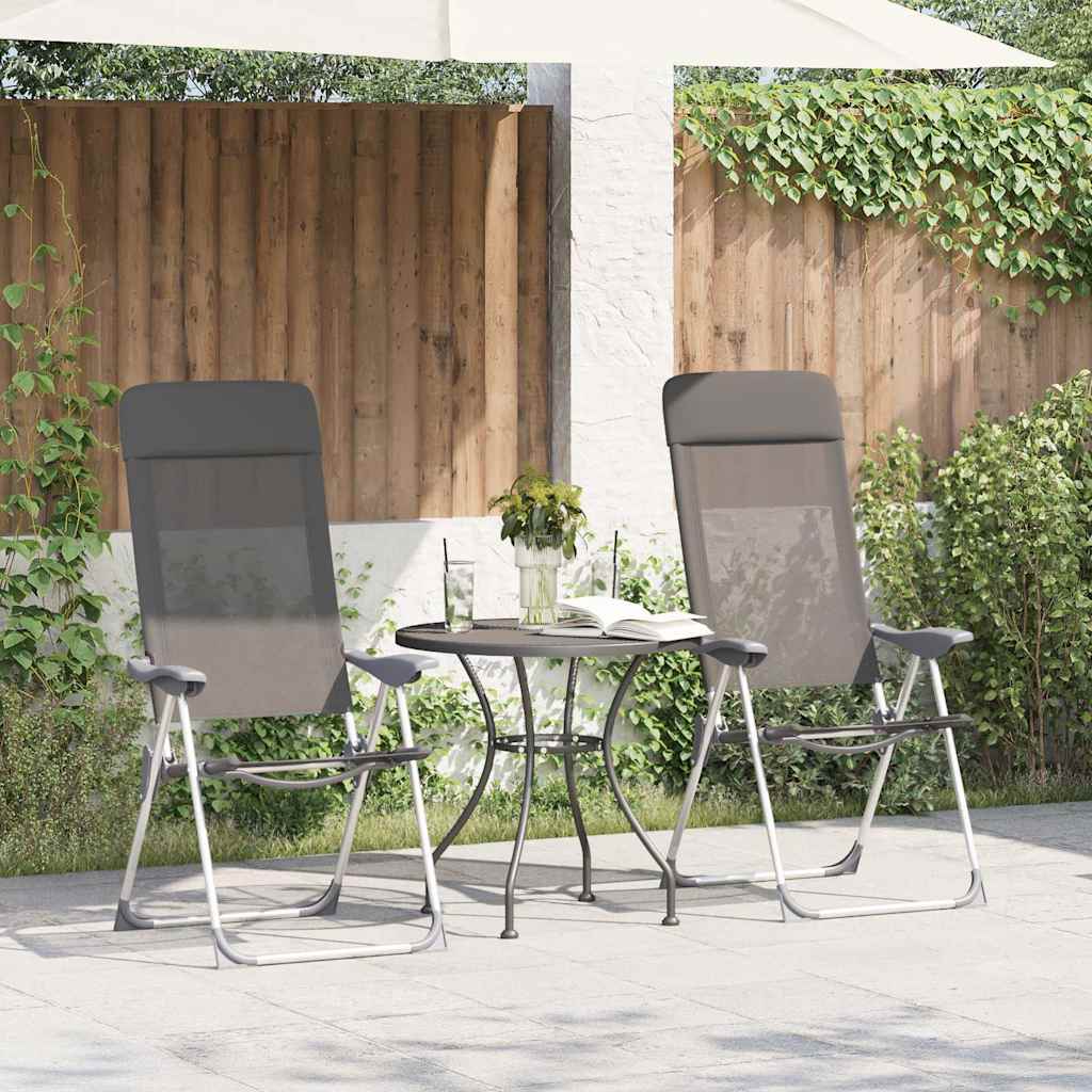 Chaises de camping pliables lot de 4 Gris Aluminium