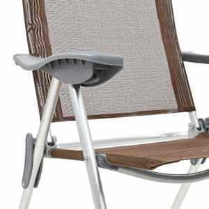 Skládací kempingové židle 2 ks hnědé hliníkové - obrázek 8