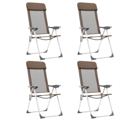 vidaXL Klappbare Campingstühle 4 Stk. Aluminium Braun | vidaXL.de