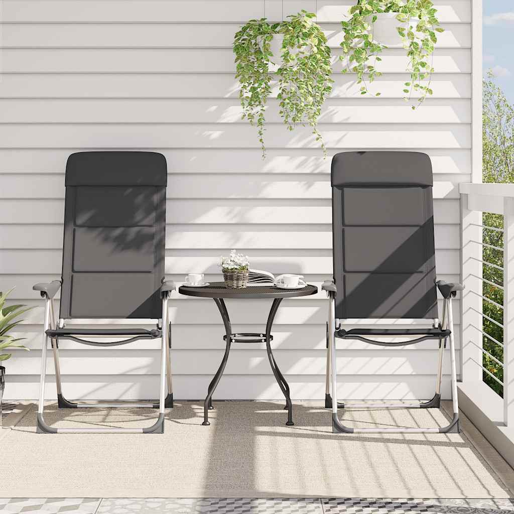 Thumbnail - vidaXL Campingstuhl 2 Stk. Grau 58 x 69 x 111 cm Aluminium