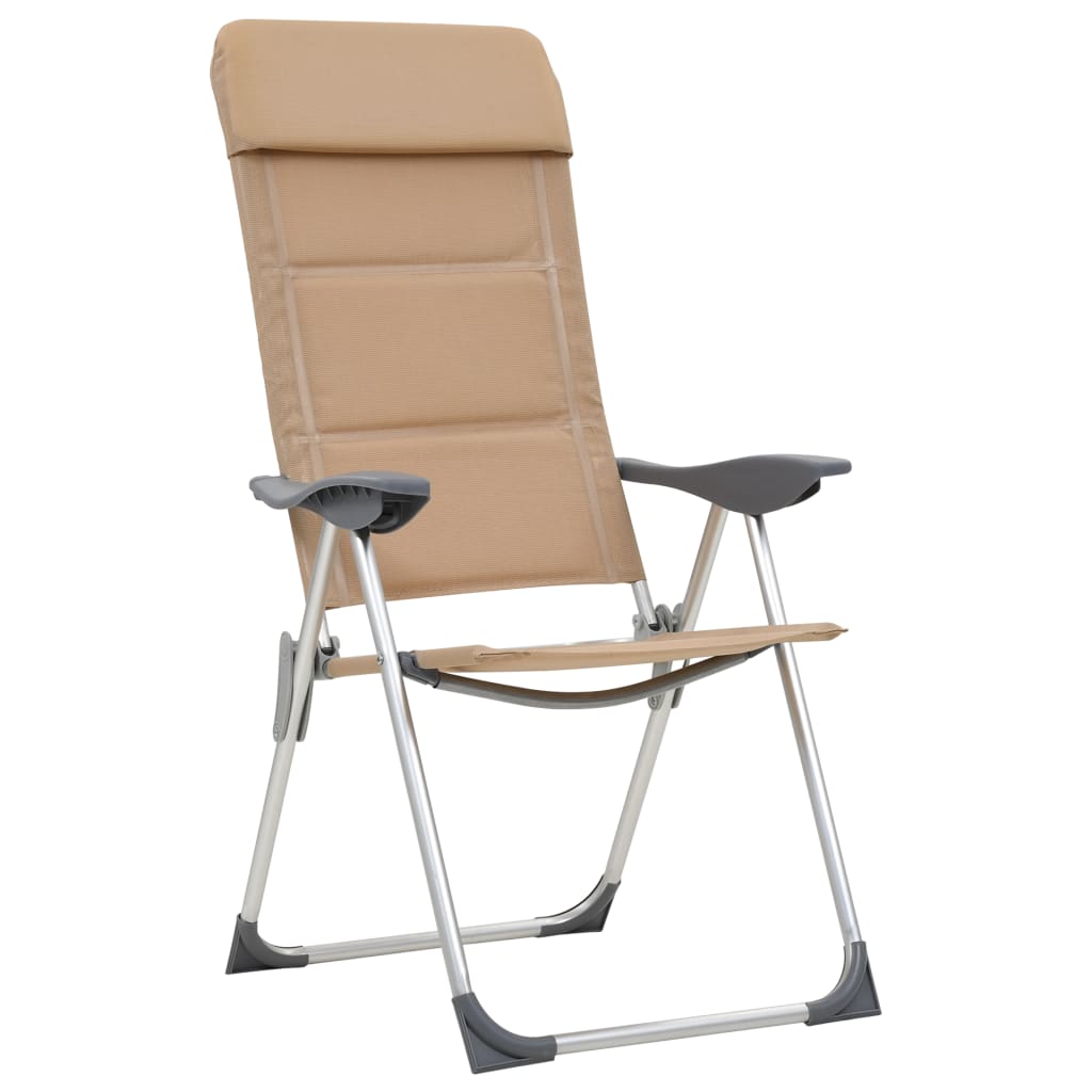 

vidaXL Campingstoelen 2 st 58x69x111 cm aluminium crème