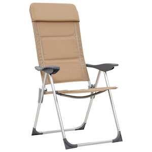 vidaXL Καρέκλες Camping 2 τεμ. Κρεμ 58 x 69 x 111 εκ. από Αλουμίνιο
