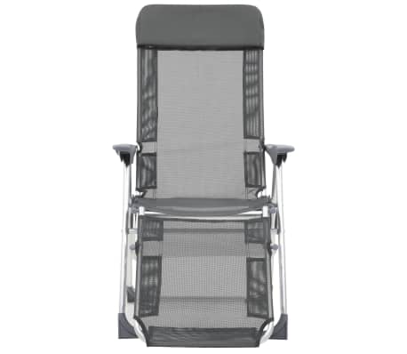 vidaXL Skládací kempingové židle s podnožkou hliníkové 2 kusy šedé