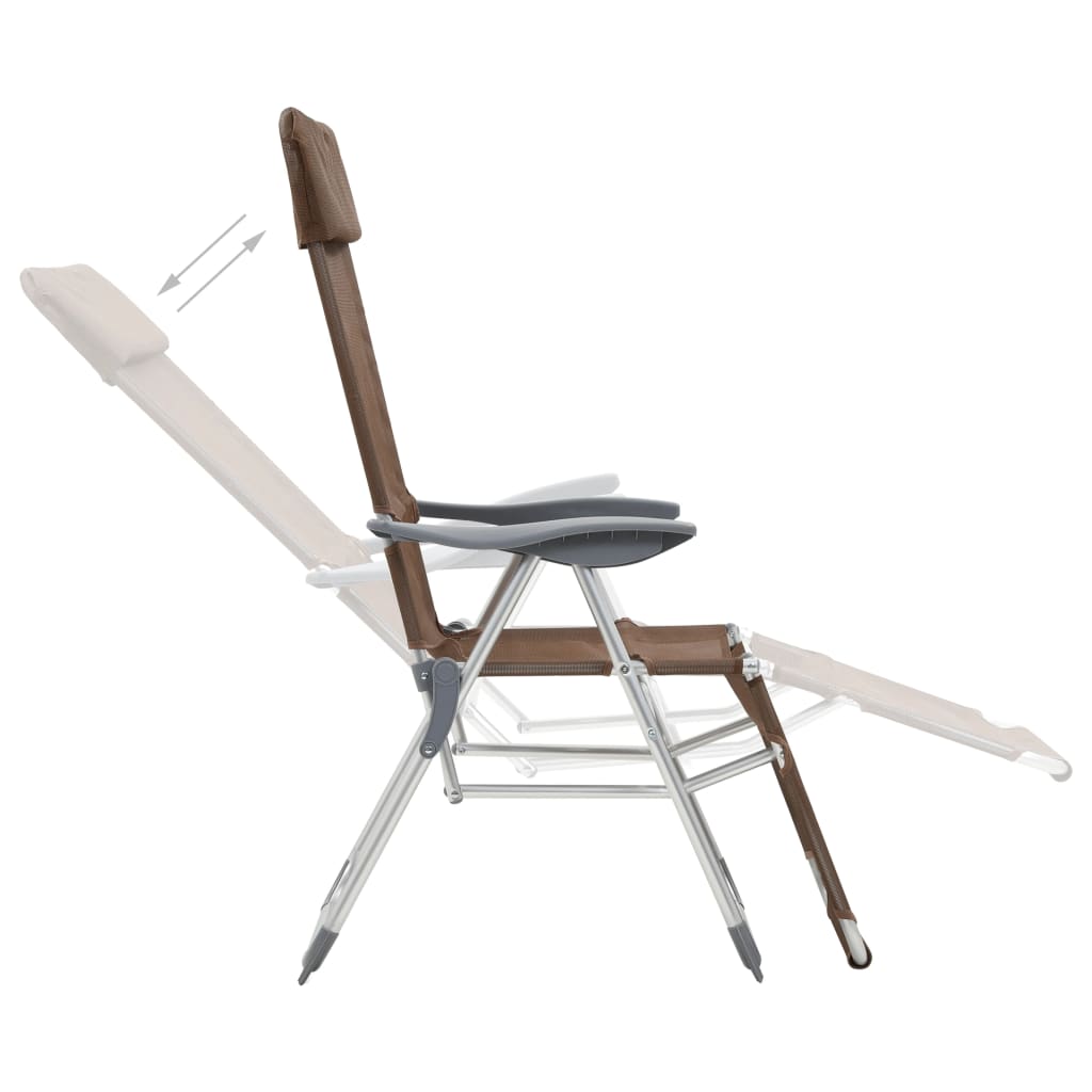 

vidaXL Campingstoelen met voetensteun 2 st inklapbaar aluminium taupe