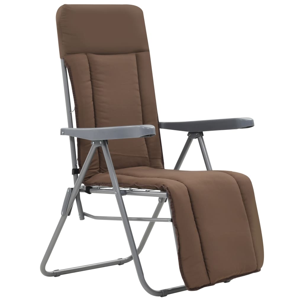 

vidaXL Tuinstoelen met kussen inklapbaar 2 st bruin