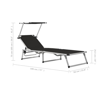 aluminium and textilene sun loungers