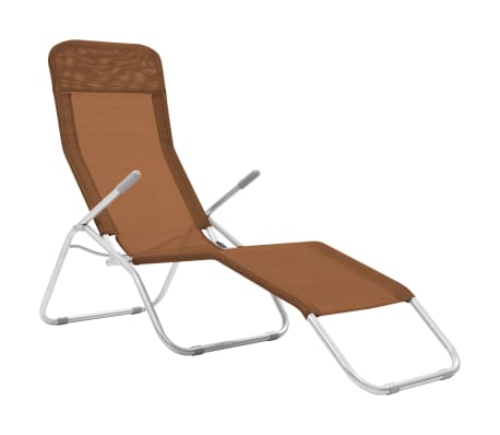 vidaXL 2 db tópszínű összecsukható textilén napozóágy