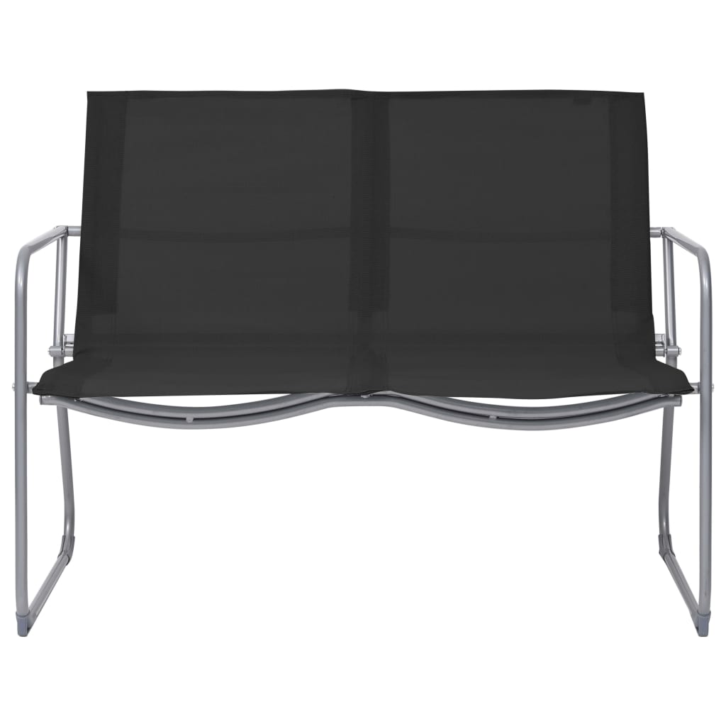 Zestaw ogrodowy - 2 krzesła, ławka, stolik - czarny, stal, textilene - 75x53x80 cm