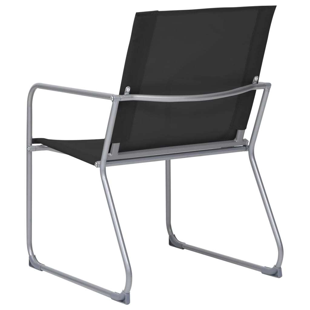 Zestaw ogrodowy - 2 krzesła, ławka, stolik - czarny, stal, textilene - 75x53x80 cm