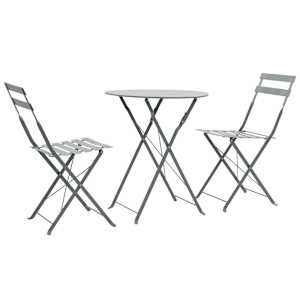 3dílný bistro set ocelový černý