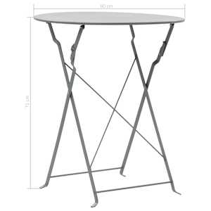 3dílný bistro set ocelový černý - obrázek 9