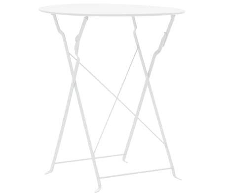 vidaXL Mobilier de bistro 3 pcs Acier Blanc vidaXL Mobilier de bistro 3 pcs Acier Blanc