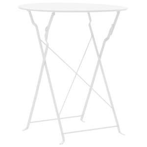 3dílný bistro set ocelový bílý - obrázek 2
