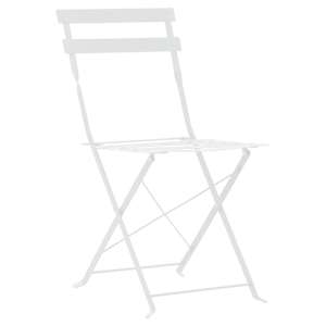 3dílný bistro set ocelový bílý - obrázek 5