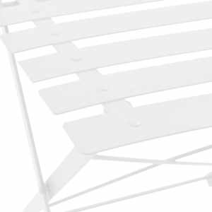 3dílný bistro set ocelový bílý - obrázek 7