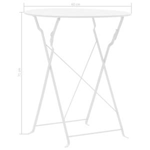 3dílný bistro set ocelový bílý - obrázek 8
