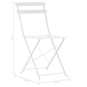 3dílný bistro set ocelový bílý - obrázek 9
