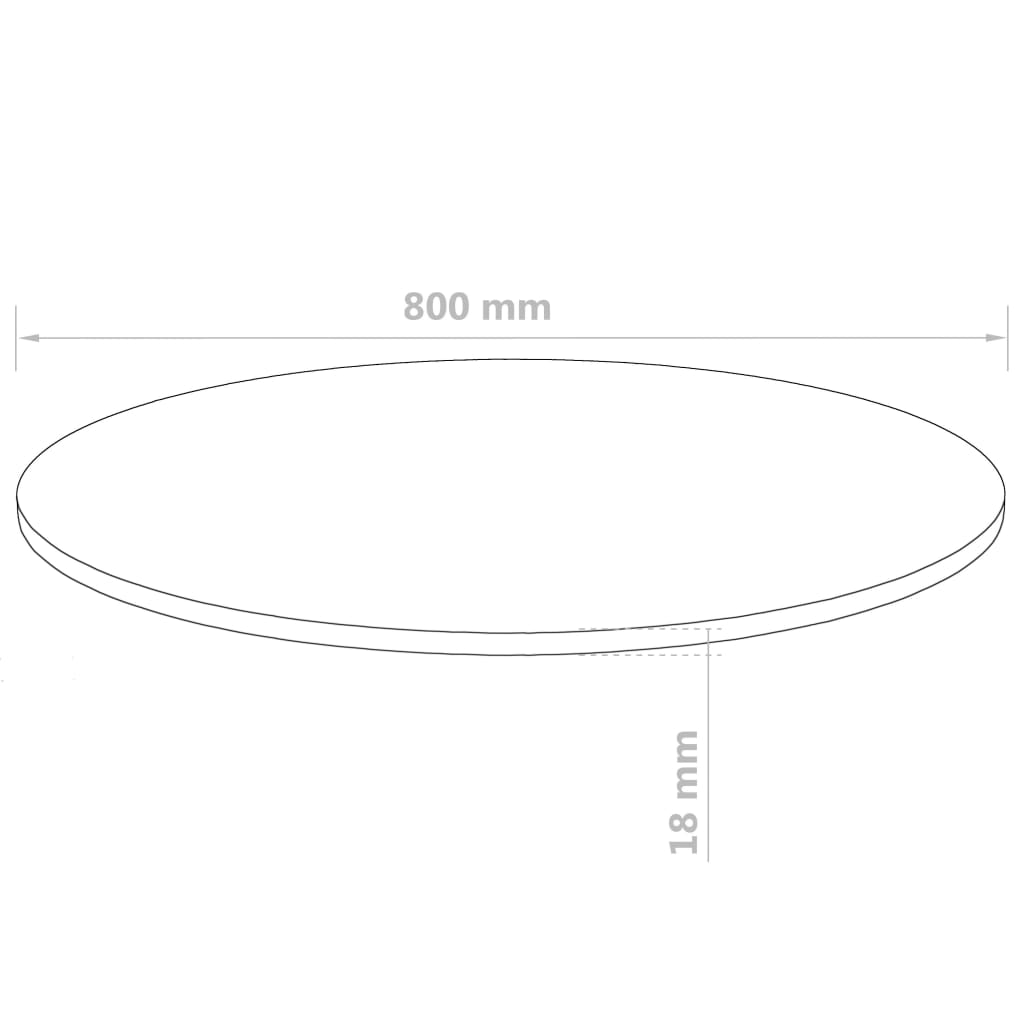vidaXL Ploča za stol od MDF-a okrugla 800 x 18 mm