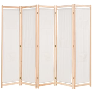 vidaXL 5 paneeliga sirm, kreemjas, 200 x 170 x 4 cm, kangas