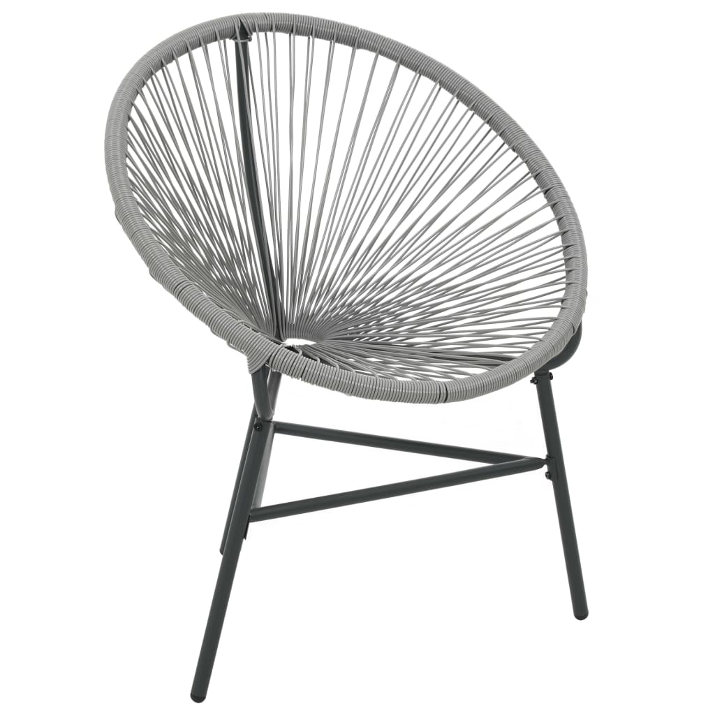 Photos - Garden Furniture VidaXL Patio Moon Chair Poly Rattan Gray 