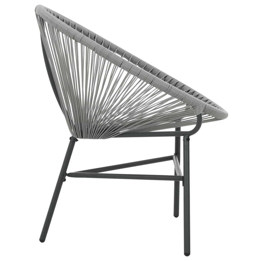 Garten-Mond-Stuhl Poly Rattan Grau kaufen