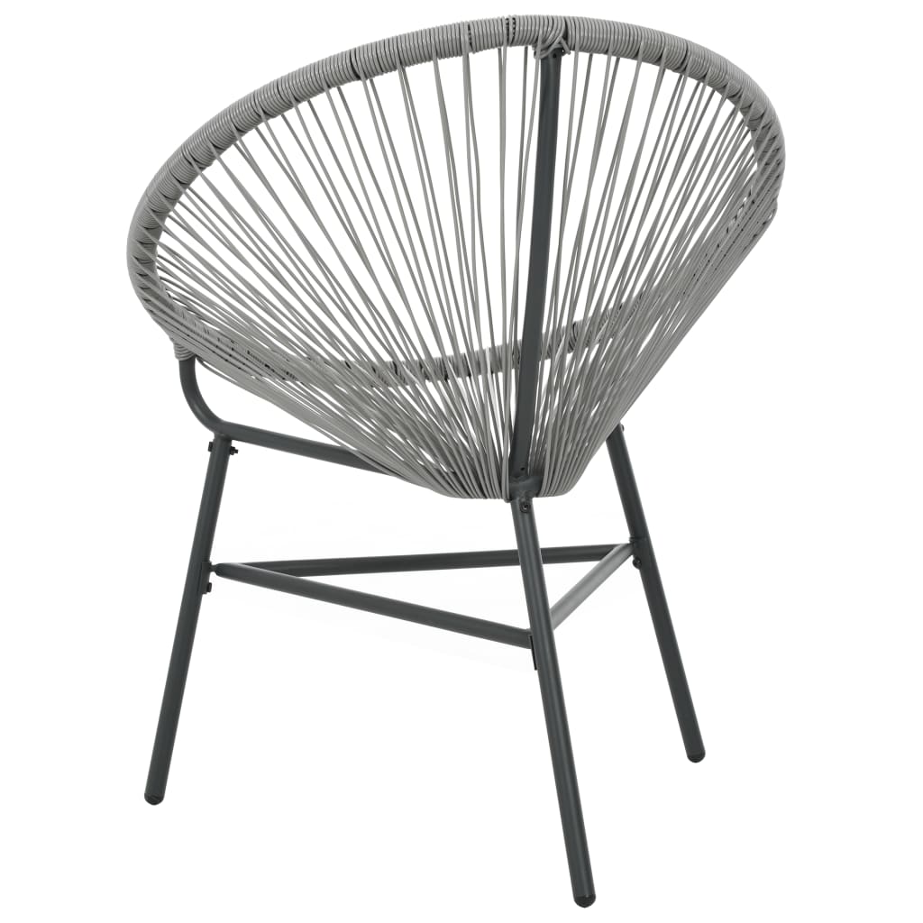 Garten-Mond-Stuhl Poly Rattan Grau kaufen