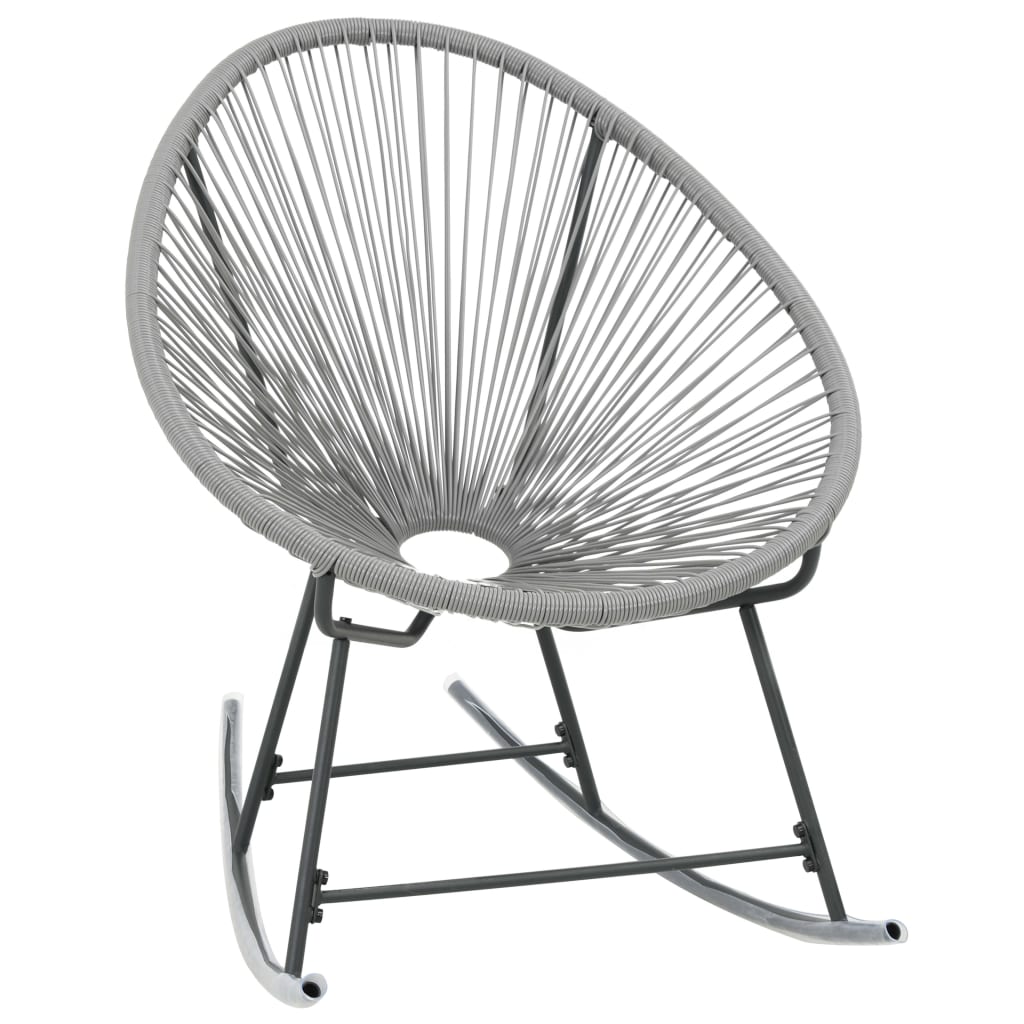 

vidaXL Outdoor Rocking Moon Chair Gray Poly Rattan