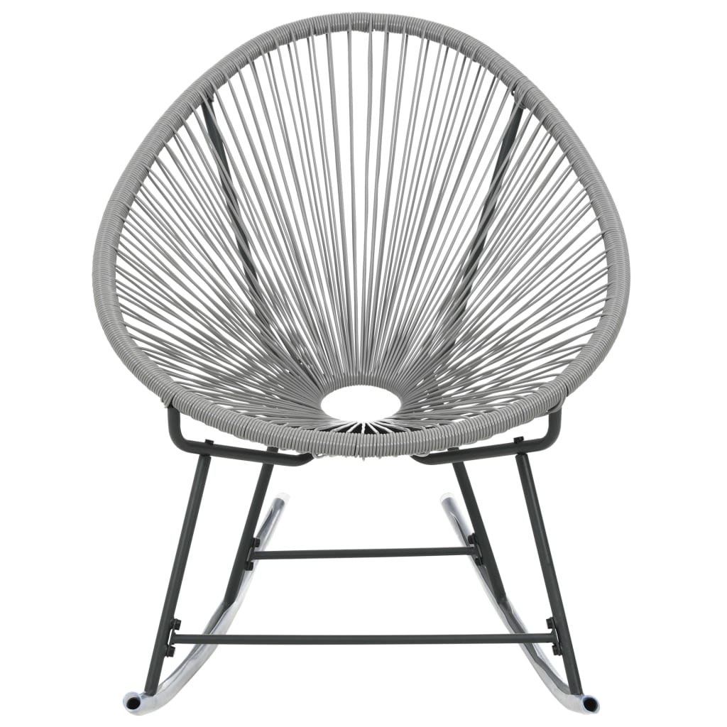 

vidaXL Tuinmaanstoel schommelend poly rattan grijs