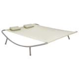 vidaXL kültéri krémfehér acél kétszemélyes heverő 200 x 173 x 45 cm