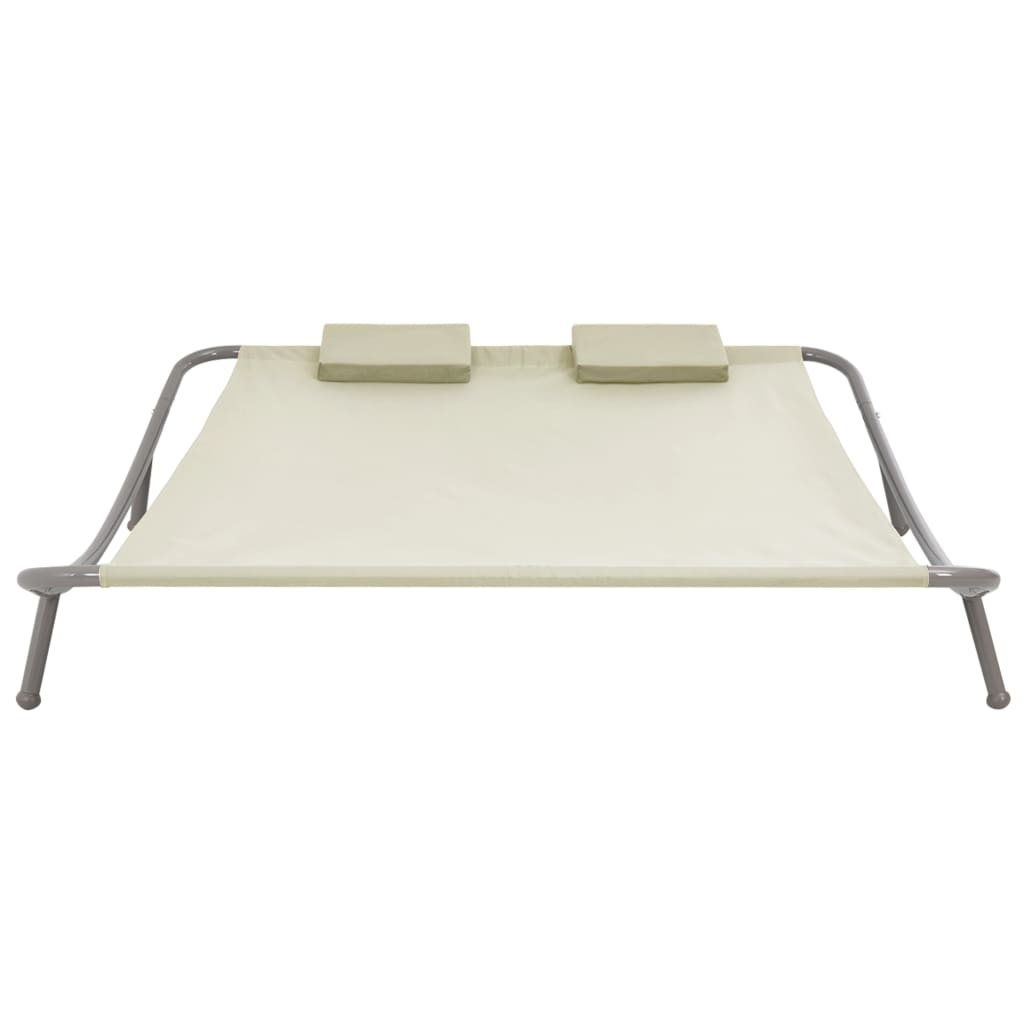 vidaXL Tuinbed 200x173 cm staal crème