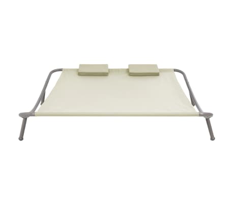 vidaXL Cama de jardín 200x173 cm acero color crema