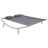 vidaXL kültéri antracitszürke acél kétszemélyes heverő 200 x 173 x 45 cm