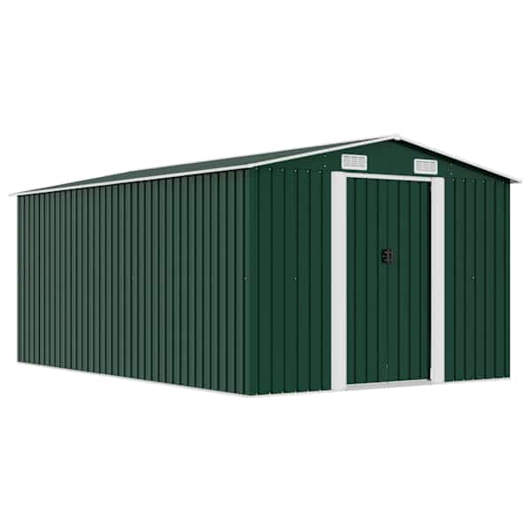 vidaXL aiakuur 257 x 392 x 181 cm metallist, roheline