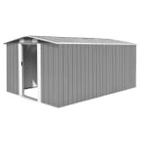 vidaXL Capanno da Giardino 257x398x178 cm in Metallo Grigio