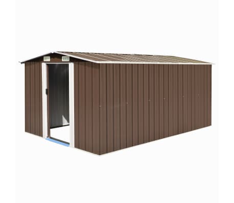 vidaXL Geräteschuppen 257x392x181 cm Metall Braun | vidaXL.de