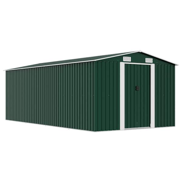 vidaXL aiakuur 257x489x181 cm metallist, roheline