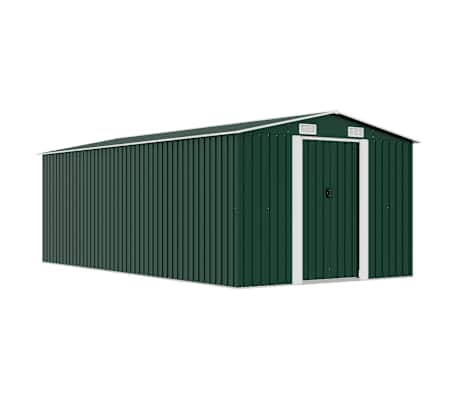 vidaxl garden shed 257x497x178 cm metal green vidaxl.ie