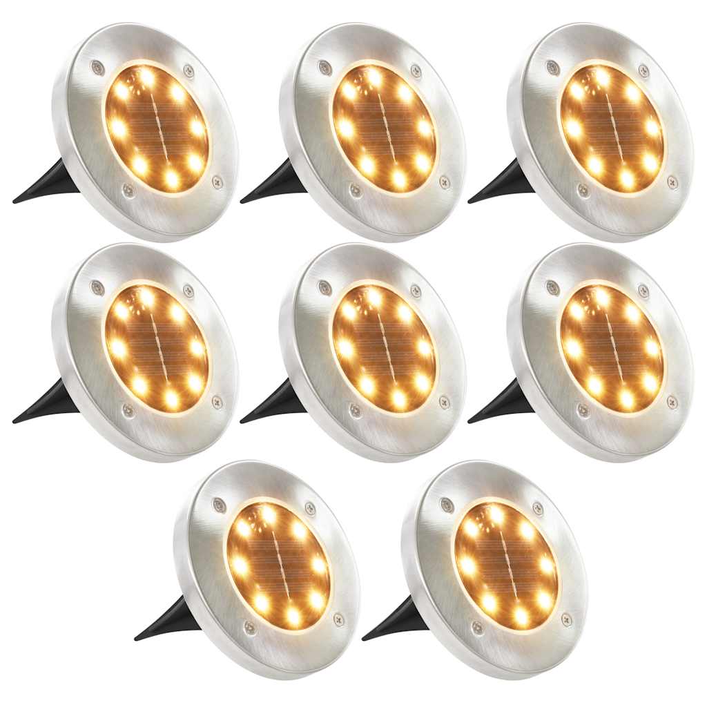 vidaXL Solární světlo k zapíchnutí do země 8 ks LED teplé bílé