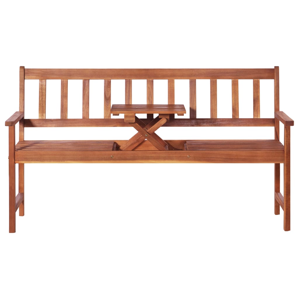 vidaXL 3-Seater Garden Bench with Table 158 cm Solid Acacia Wood Brown