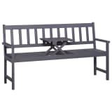 vidaXL 3-Seater Garden Bench with Table 158 cm Solid Acacia Wood Grey